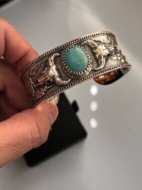 Clocks and Colours Sterling Silver Turquoise Cuff Bracelet - Turquoise SIZE 8